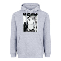 Heather Grey johnny knoxville Heavyweight Hoodie - DesigneFamous