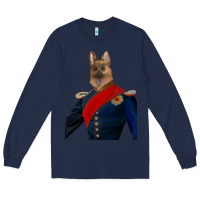 Navy Pet Portraits, Custom Pet Portraits, Renaissance Pet Portraits, Custom Long Sleeve Tee - RanaPortraitStore