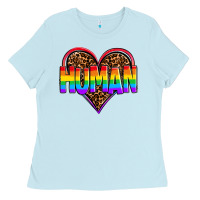 Baby Blue lgbt pride human Ladies Tee - OliviaCreatesArt