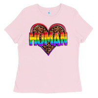Bubblegum Pink lgbt pride human Ladies Tee - OliviaCreatesArt