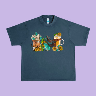Western Coffee Cups With Sunflower And Gemstone Bbs Urban Heavy Tee Designed By Bundleandbundleshop