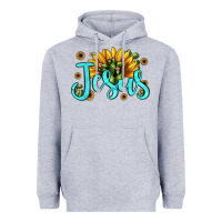 Heather Grey jesus sunflower Heavyweight Hoodie - JahusDesignShop