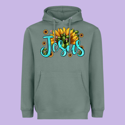 Jesus Sunflower Heavyweight Hoodie Designed By Jahusdesignshop