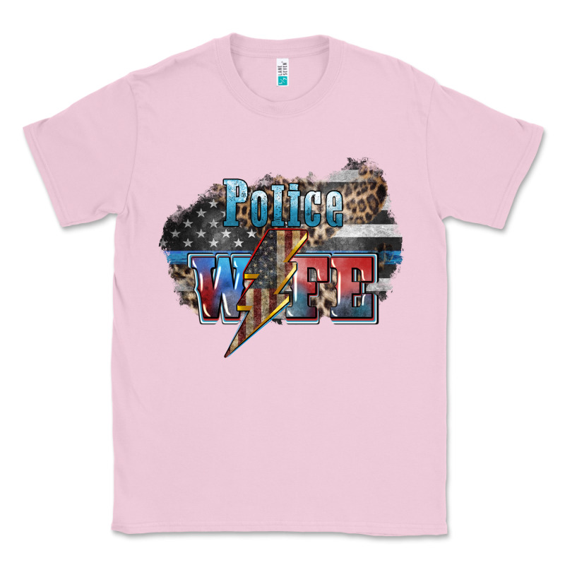 Police Wife Lightning Bolt 4th Of July Classic Tee by HowdyJamesFarm | Teevron