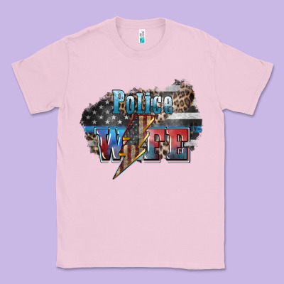 Police Wife Lightning Bolt 4th Of July Classic Tee Designed By Howdyjamesfarm
