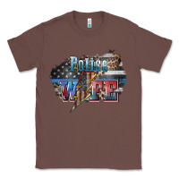 Chestnut Police wife lightning bolt 4th of july Classic Tee - HowdyJamesFarm