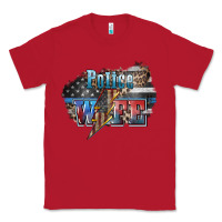 Red Police wife lightning bolt 4th of july Classic Tee - HowdyJamesFarm