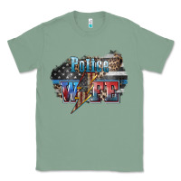 Sage Police wife lightning bolt 4th of july Classic Tee - HowdyJamesFarm