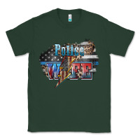 Sports Green Police wife lightning bolt 4th of july Classic Tee - HowdyJamesFarm