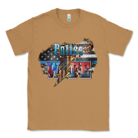 Toasted Coconut Police wife lightning bolt 4th of july Classic Tee - HowdyJamesFarm