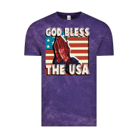 Cloud Purple God Bless the USA Vintage Tee - FaDigitalArtStudio