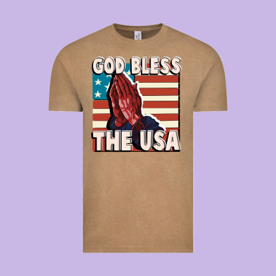 God Bless The Usa Vintage Tee Designed By Fadigitalartstudio