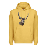 Antique Gold Mule Buck Deer Head Premium Hoodie - LillyAllenDesigns
