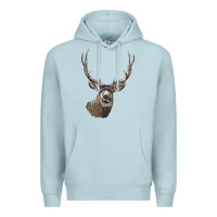 Blue Mist Mule Buck Deer Head Premium Hoodie - LillyAllenDesigns