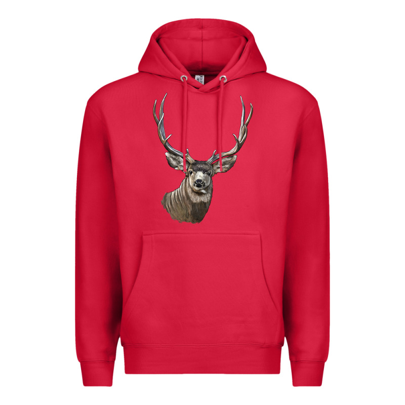Mule Buck Deer Head Premium Hoodie by LillyAllenDesigns | Teevron
