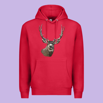 Mule Buck Deer Head Premium Hoodie Designed By Lillyallendesigns