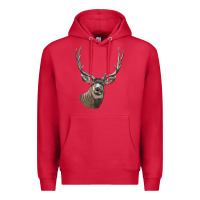 Cardinal Mule Buck Deer Head Premium Hoodie - LillyAllenDesigns