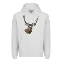 Dove Grey Mule Buck Deer Head Premium Hoodie - LillyAllenDesigns