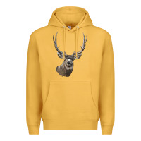 Mustard Mule Buck Deer Head Premium Hoodie - LillyAllenDesigns