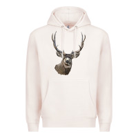 Pale Pink Mule Buck Deer Head Premium Hoodie - LillyAllenDesigns