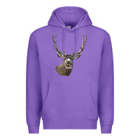 Purple Mule Buck Deer Head Premium Hoodie - LillyAllenDesigns