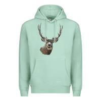 Seafoam Mule Buck Deer Head Premium Hoodie - LillyAllenDesigns