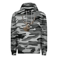 Slate Camo Mule Buck Deer Head Premium Hoodie - LillyAllenDesigns