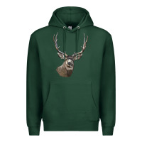 Sports Green Mule Buck Deer Head Premium Hoodie - LillyAllenDesigns