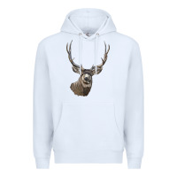 White Mule Buck Deer Head Premium Hoodie - LillyAllenDesigns