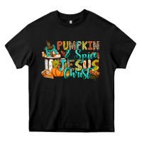 Black Pumpkin spice and Jesus Christ Heavy Core Tee - RanaPortraitStore