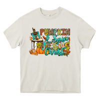 Cream Pumpkin spice and Jesus Christ Heavy Core Tee - RanaPortraitStore