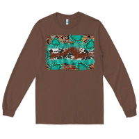 Chestnut cowhide gemstone leather background Long Sleeve Tee - FaDigitalArtStudio
