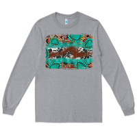 Heather Grey cowhide gemstone leather background Long Sleeve Tee - FaDigitalArtStudio