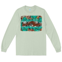 Matcha cowhide gemstone leather background Long Sleeve Tee - FaDigitalArtStudio