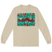 Mushroom cowhide gemstone leather background Long Sleeve Tee - FaDigitalArtStudio