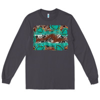 Smoke cowhide gemstone leather background Long Sleeve Tee - FaDigitalArtStudio
