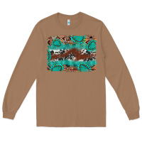Toasted Coconut cowhide gemstone leather background Long Sleeve Tee - FaDigitalArtStudio