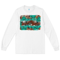 White cowhide gemstone leather background Long Sleeve Tee - FaDigitalArtStudio
