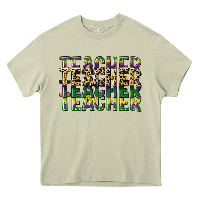 Teacher Mardi Gras Heavy Core Tee by CowGirlArtShop | Teevron
