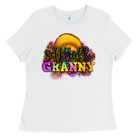 White softball granny Ladies Tee - OliviaCreatesArt
