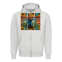 Dove Grey boot cactus sunflower gemstone Zipper Hoodie - AdoDesignShop