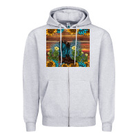 Heather Grey boot cactus sunflower gemstone Zipper Hoodie - AdoDesignShop