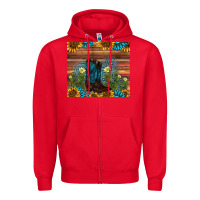 Red boot cactus sunflower gemstone Zipper Hoodie - AdoDesignShop