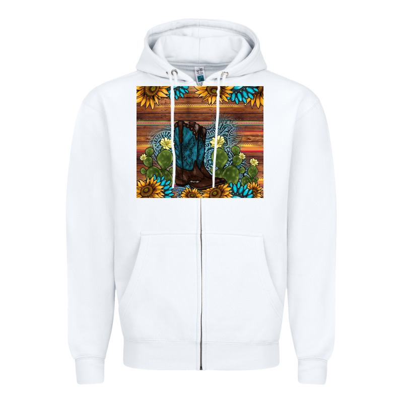 Boot Cactus Sunflower Gemstone Zipper Hoodie by AdoDesignShop | Teevron
