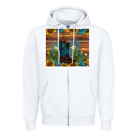 White boot cactus sunflower gemstone Zipper Hoodie - AdoDesignShop