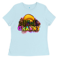 Baby Blue softball granny Ladies Tee - OliviaCreatesArt