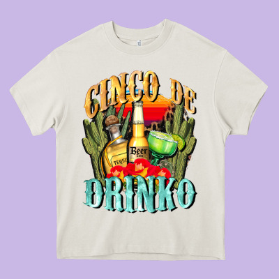 Cinco De Drinko Cinco De Mayo Heavy Core Tee Designed By Cowgirlartshop