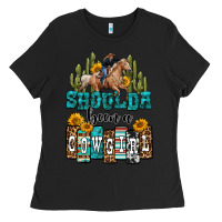 Black shoulda been a cowgirl Ladies Tee - OliviaCreatesArt
