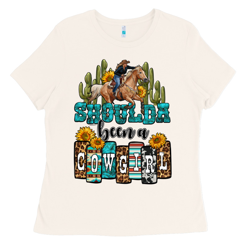 Shoulda Been A Cowgirl Ladies Tee by OliviaCreatesArt | Teevron