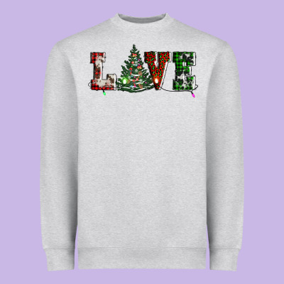 Love Christmas Tree Heavyweight Sweatshirt Designed By Adodesignshop